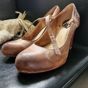 Frye Mary Jane Pumps-Tan Leather-6.5M-Miranda